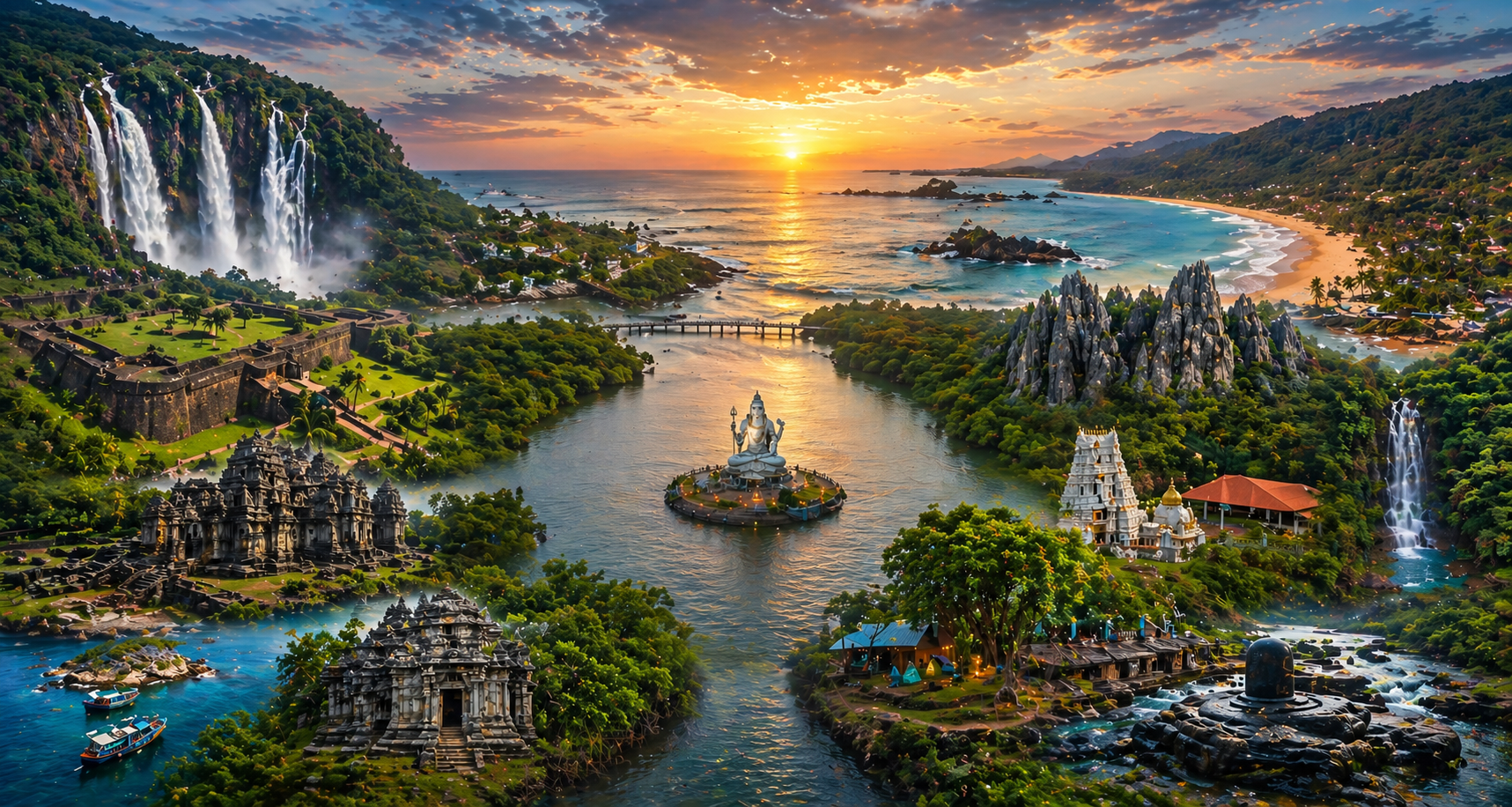 Beautiful landscape of Uttara Kannada near Honnavar near Gokarna
