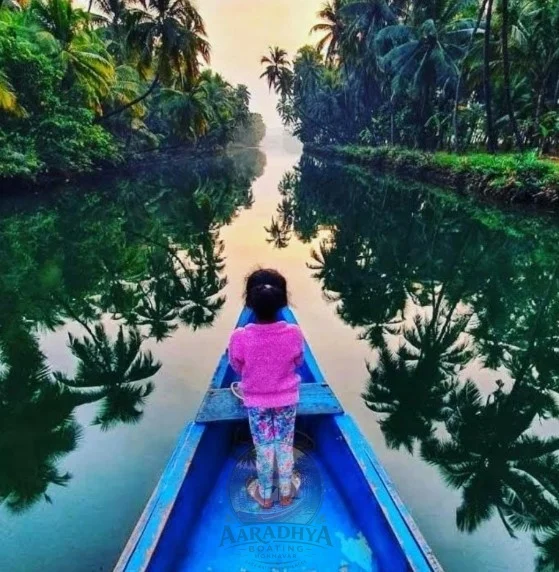 Reflection Point boating view in Honnavar backwaters