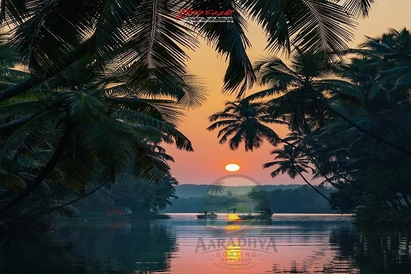 Sunrise view in Honnavar backwaters Karnataka